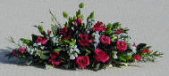Roses and Gypsophilia Mantel Display
